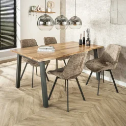 Chaise pivotante confort – grège, dos ajouré (lot de 2) ASCOLI