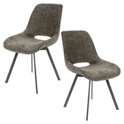 Chaise pivotante confort – taupe, dos ajouré (lot de 2) ASCOLI