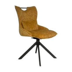 Chaise pivotante coussin et poignée tissu ocre (lot de 2) IENA
