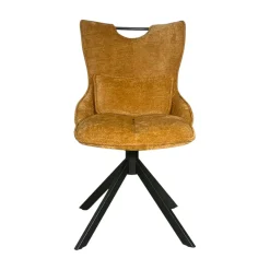 Chaise pivotante coussin et poignée tissu ocre (lot de 2) IENA