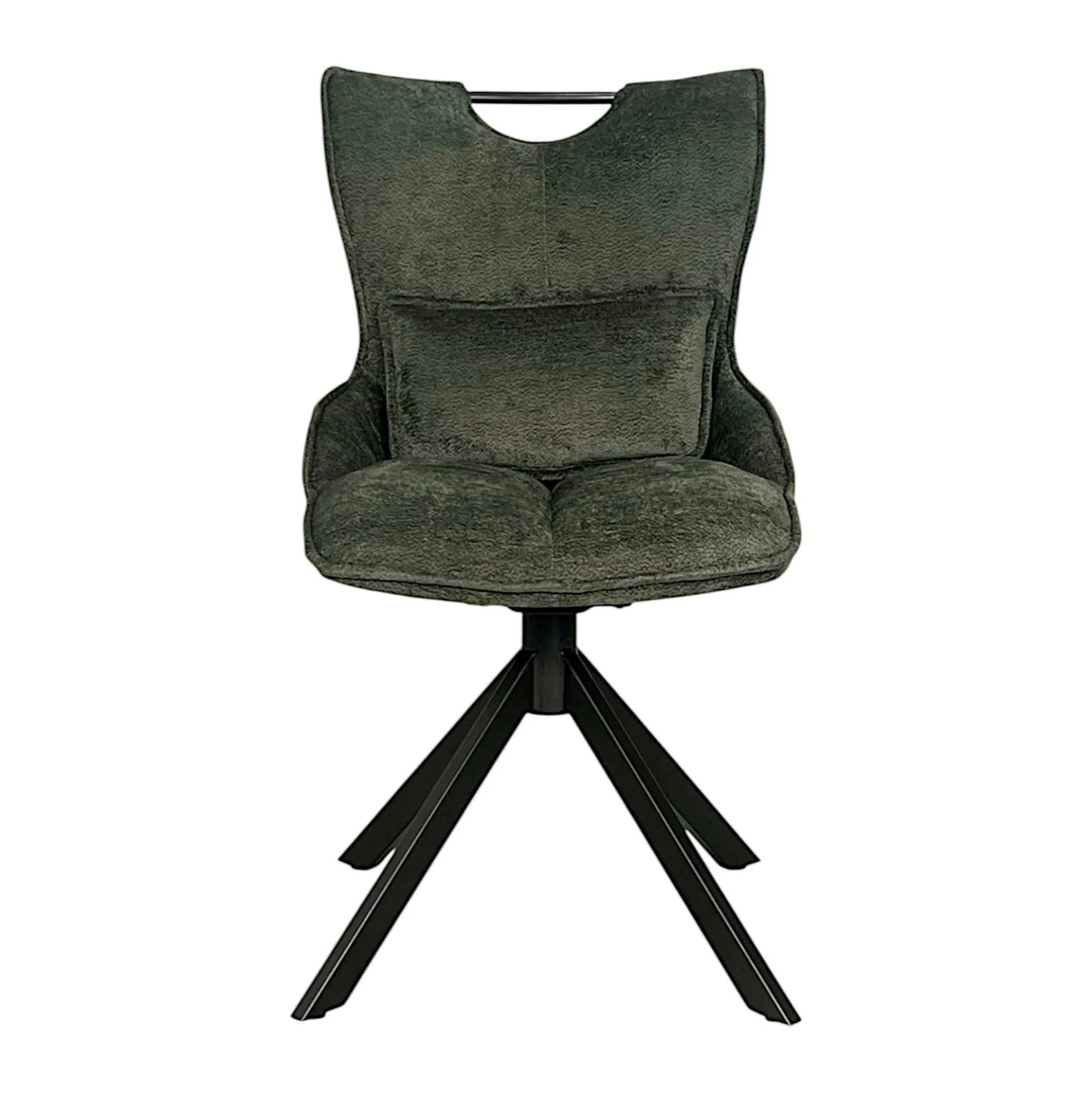 Chaise pivotante coussin et poignée tissu vert (lot de 2) IENA