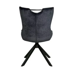 Chaise pivotante coussin et poignée tissu gris (lot de 2) IENA