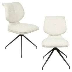 Chaise pivotante écrue dossier double (lot de 2) LIGURIE