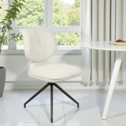 Chaise pivotante écrue dossier double (lot de 2) LIGURIE