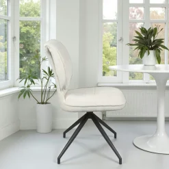 Chaise pivotante écrue dossier double (lot de 2) LIGURIE