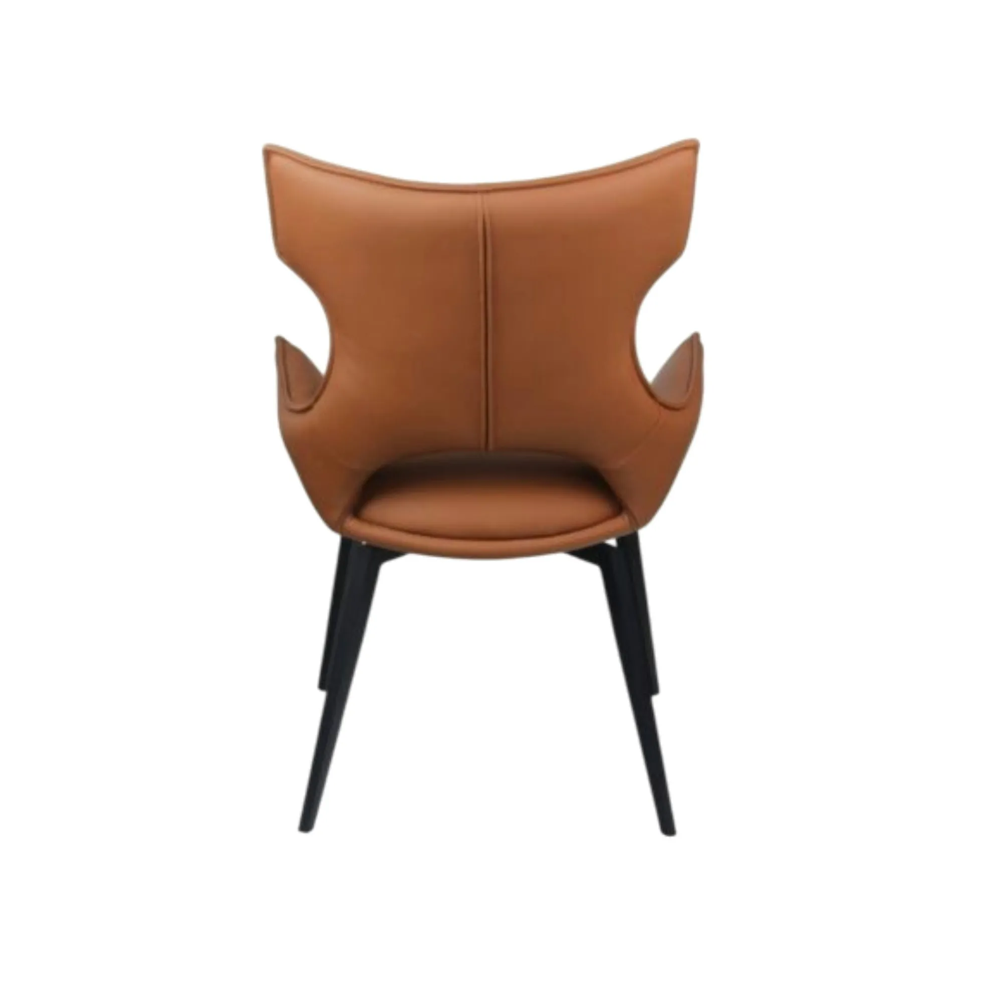 Chaise pivotante cuir cognac dossier ouvert (lot de 2) LOMBARDIE