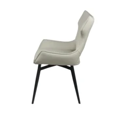 Chaise pivotante cuir ivoire dossier ouvert (lot de 2) LOMBARDIE