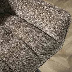 Chaise pivotante de salle à manger en velours texturé taupe (lot de 2) MELBOURNE