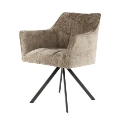 Chaise pivotante de salle à manger en velours texturé beige nacré (lot de 2) MELBOURNE