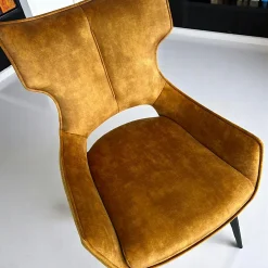 Chaise pivotante dorée bi-matière, dossier en T (lot de 2) LOMBARDIE