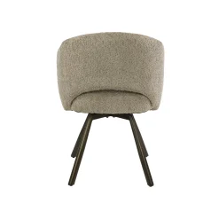 Chaise pivotante en bouclette sable pieds bronze (x2) CREEK