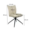 Chaise pivotante en cuir ivoire (lot de 2) LOMBARDIE
