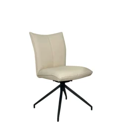 Chaise pivotante en cuir ivoire (lot de 2) LOMBARDIE