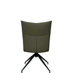 Chaise pivotante en cuir vert foncé (lot de 2) LOMBARDIE