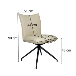 Chaise pivotante en cuir vert foncé (lot de 2) LOMBARDIE