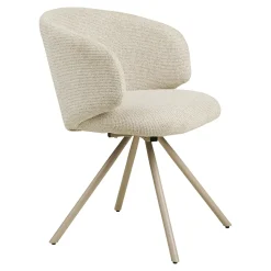 Chaise pivotante en tissu chiné sable (lot de 2) MONTREUX
