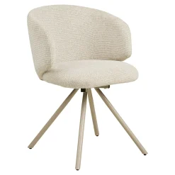 Chaise pivotante en tissu chiné sable (lot de 2) MONTREUX