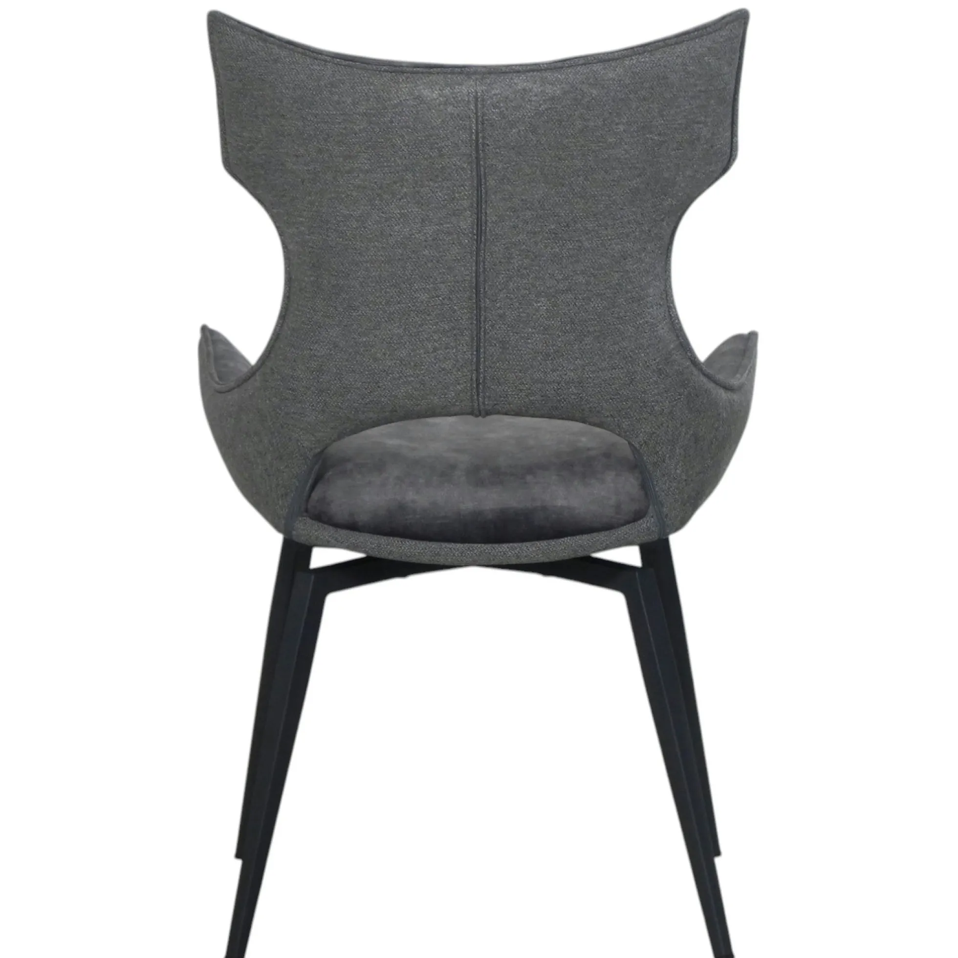 Chaise pivotante gris anthracite bi-matière, dossier en T (lot de 2) LOMBARDIE