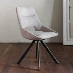 Chaise pivotante gris clair moderne (lot de 2) TREVI
