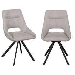 Chaise pivotante gris clair moderne (lot de 2) TREVI