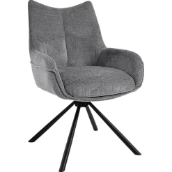 Chaise pivotante grise à accoudoirs (lot de 2) IENA