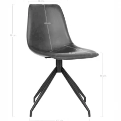 Chaise pivotante grise avec couture (lot de 2) AMSTERDAM