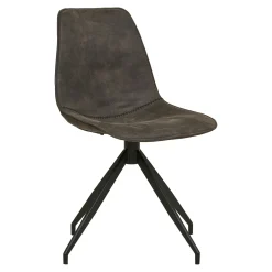 Chaise pivotante grise avec couture (lot de 2) AMSTERDAM
