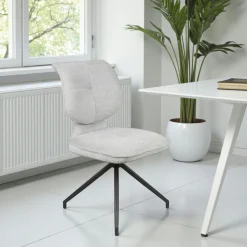 Chaise pivotante grise dossier double (lot de 2) LIGURIE