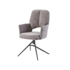 Chaise pivotante grise double coussinage (lot de 2) LIGURIE