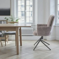 Chaise pivotante grise double coussinage (lot de 2) LIGURIE