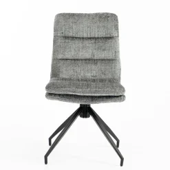 Chaise pivotante grise en tissu doux texturé (x2) PALERME