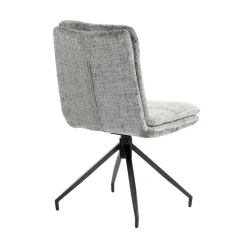 Chaise pivotante grise en tissu doux texturé (x2) PALERME