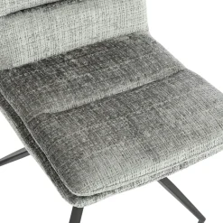 Chaise pivotante grise en tissu doux texturé (x2) PALERME