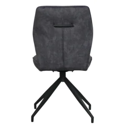 Chaise pivotante grise en velours patiné avec poignée (lot de 2) LOMBARDIE
