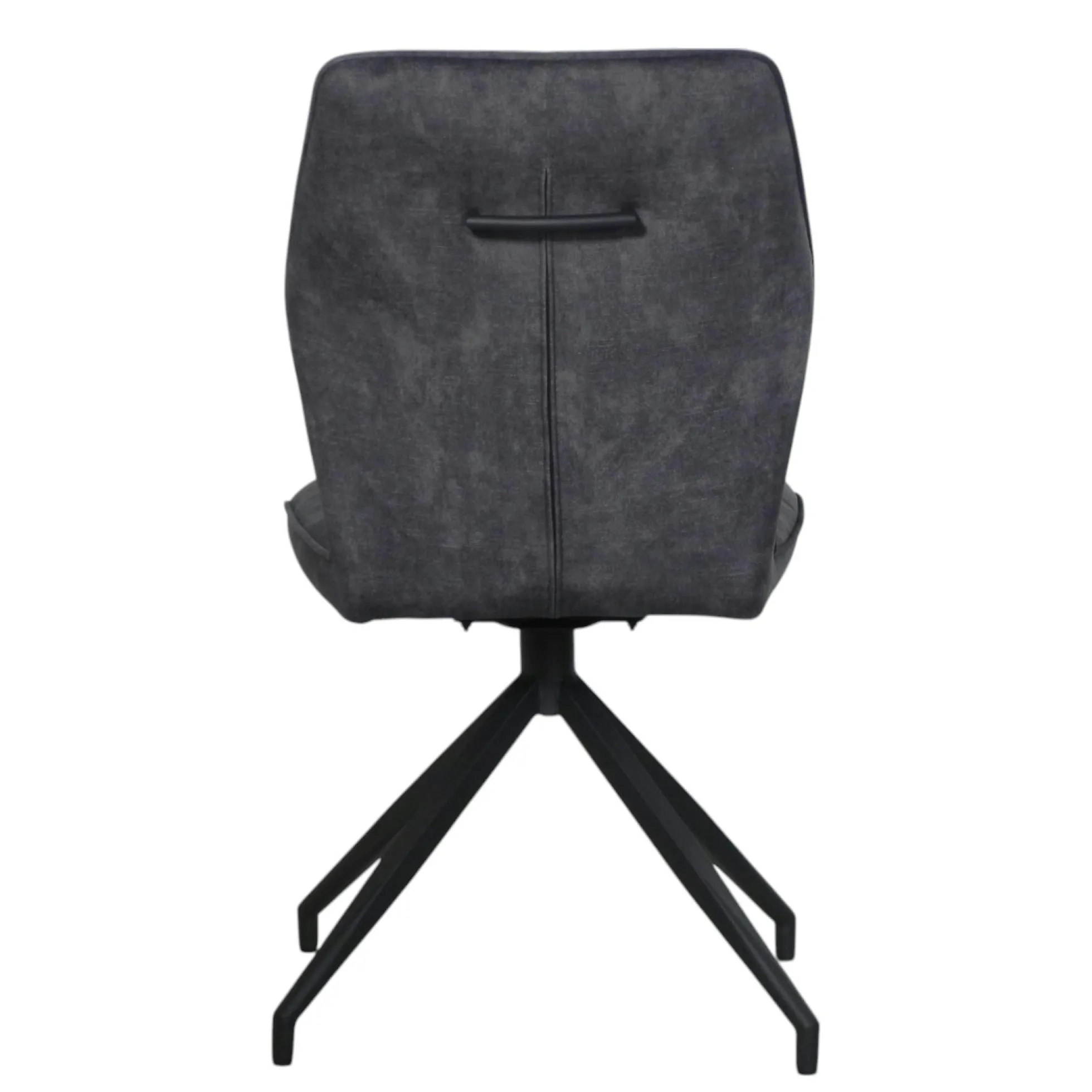 Chaise pivotante grise en velours patiné avec poignée (lot de 2) LOMBARDIE