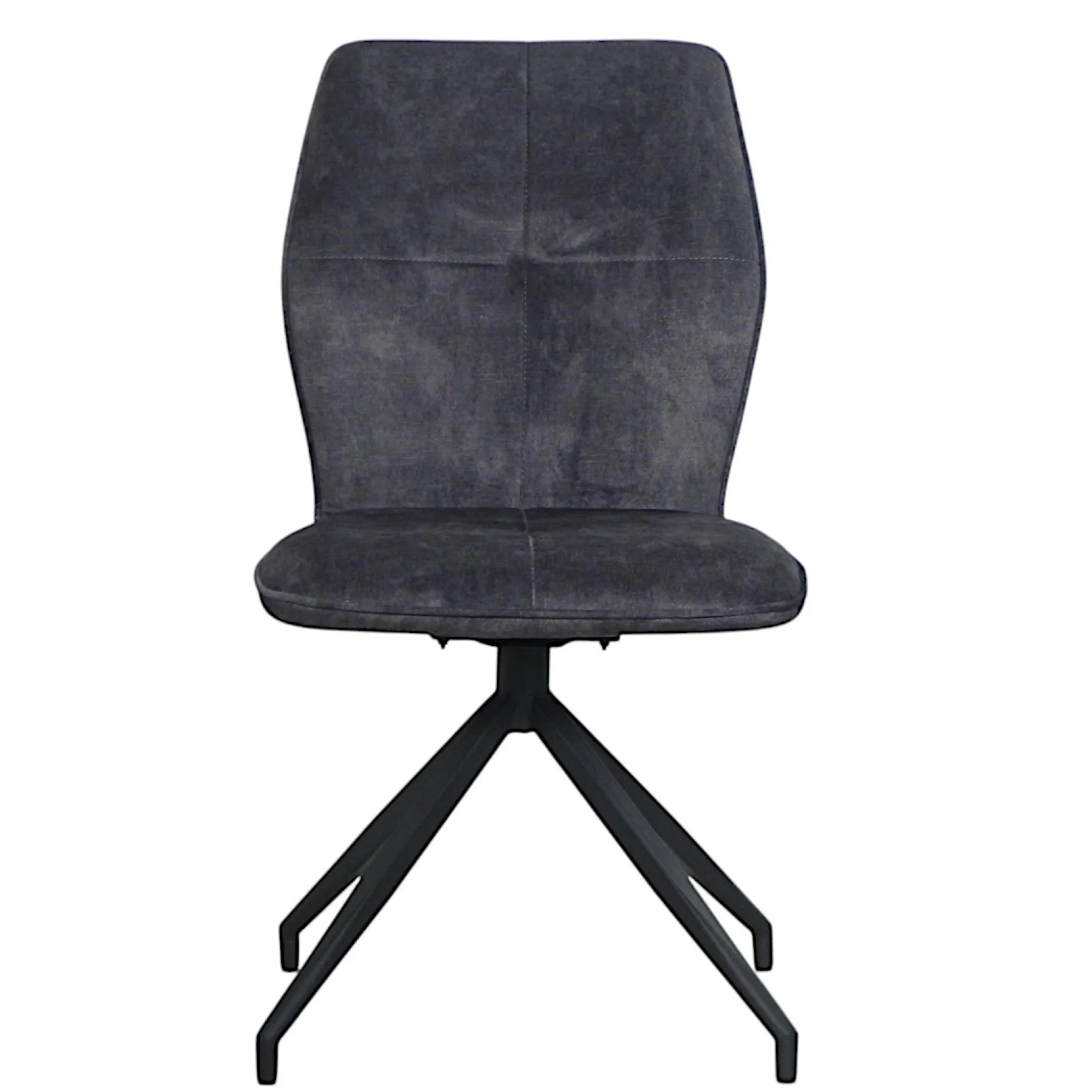 Chaise pivotante grise en velours patiné avec poignée (lot de 2) LOMBARDIE