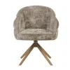 Chaise pivotante marron à dossier structuré (lot de 2) CORTINA
