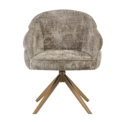 Chaise pivotante marron à dossier structuré (lot de 2) CORTINA