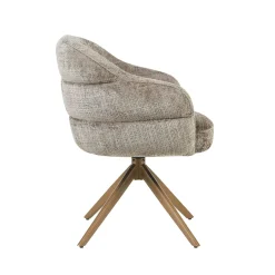 Chaise pivotante marron à dossier structuré (lot de 2) CORTINA