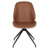 Chaise pivotante marron vintage avec surpiqure décorative (lot de 2) BERLIN