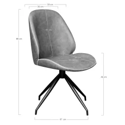 Chaise pivotante marron vintage avec surpiqure décorative (lot de 2) BERLIN