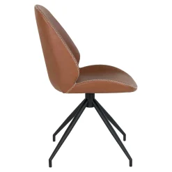 Chaise pivotante marron vintage avec surpiqure décorative (lot de 2) BERLIN
