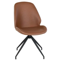 Chaise pivotante marron vintage avec surpiqure décorative (lot de 2) BERLIN