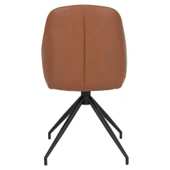 Chaise pivotante marron vintage avec surpiqure décorative (lot de 2) BERLIN