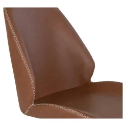 Chaise pivotante marron vintage avec surpiqure décorative (lot de 2) BERLIN