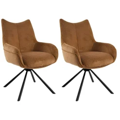 Chaise pivotante moutarde à accoudoirs (lot de 2) IENA