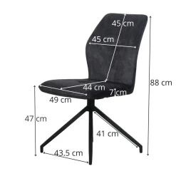 Chaise pivotante moutarde en velours patiné avec poignée (lot de 2) LOMBARDIE