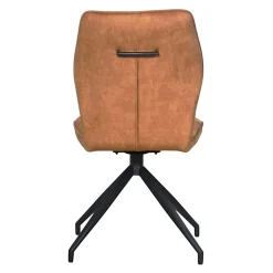 Chaise pivotante moutarde en velours patiné avec poignée (lot de 2) LOMBARDIE