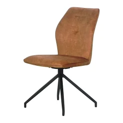 Chaise pivotante moutarde en velours patiné avec poignée (lot de 2) LOMBARDIE