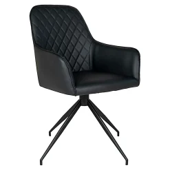 Chaise pivotante noire avec accoudoirs (lot de 2) SAVONE
